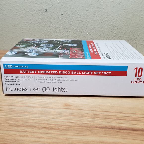 Make The Season Bright Battery Operated LED Disco Ball Lights Set Of 10 Retro - Picture 4 of 6